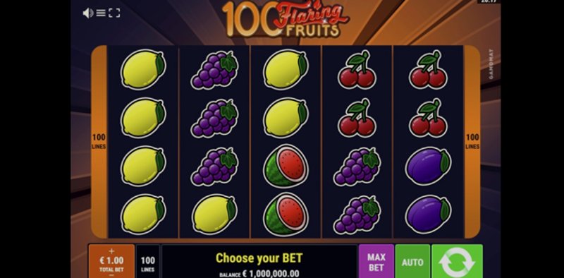 Играть 100 Flaring Fruits от Gamomat в казино 1Win