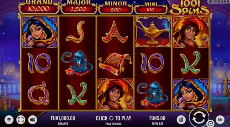 Играть 1001 Spins от Platipus в казино 1Win