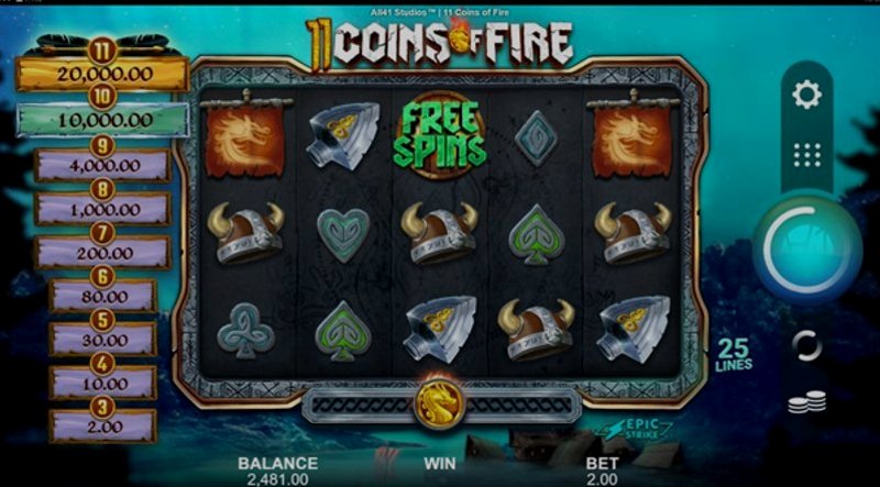 Играть 11 Coins of Fire от Games Global в казино 1Win