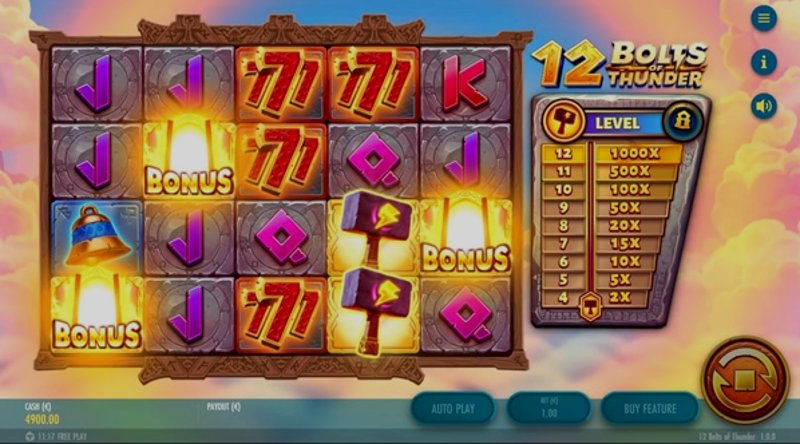 Играть 12 Bolts of Thunder от Thunderkick в казино 1Win