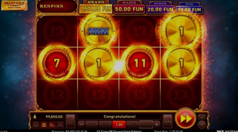 Играть 12 Coins™ Grand Gold Edition от Wazdan в казино 1Win