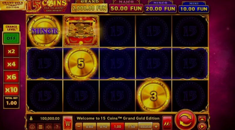 Играть 15 Coins Grand Gold Edition от Wazdan в казино 1Win