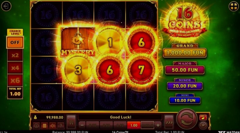 Играть 16 Coins™ от Wazdan в казино 1Win