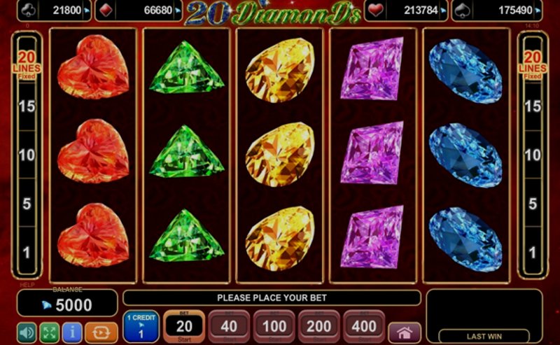 Играть 20 Diamonds от Amusnet Interactive в казино 1Win