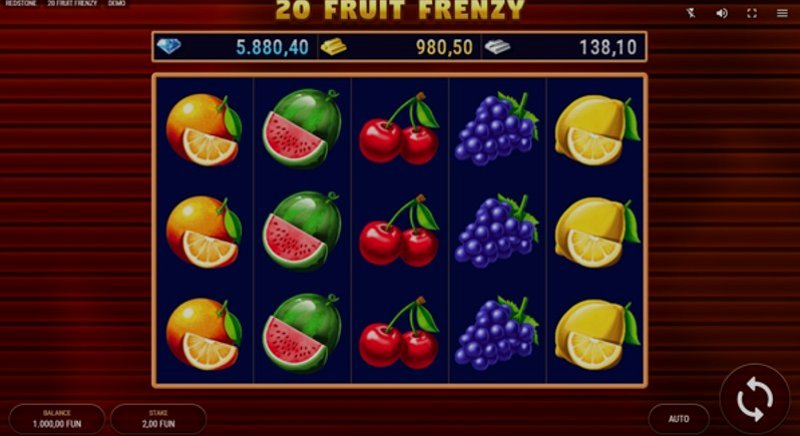 Играть 20 Fruit Frenzy от Fazi в казино 1Win