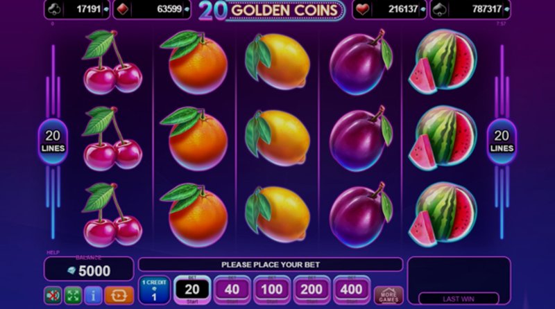 Играть 20 Golden Coins от Amusnet Interactive в казино 1Win