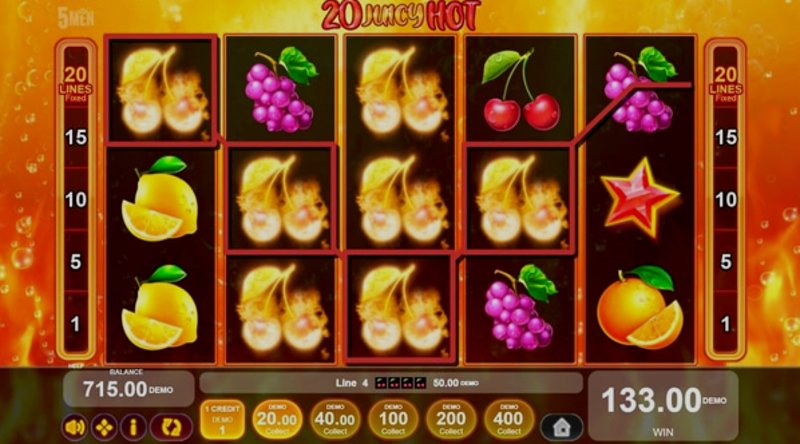 Играть 20 Juicy Hot от 5 Men Gaming в казино 1Win