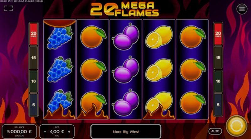 Играть 20 Mega Flames от Fazi в казино 1Win