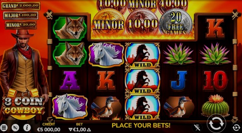 Играть 3 Coin Cowboy от Bluehorn в казино 1Win