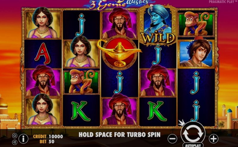 Играть 3 Genie Wishes от Pragmatic в казино 1Win