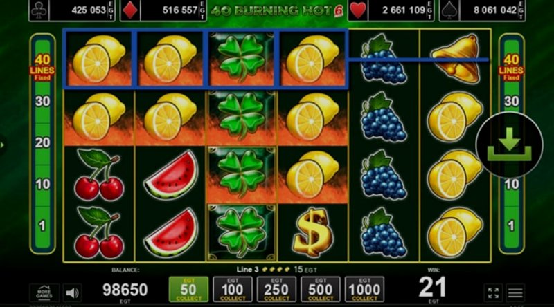 Играть 40 Burning Hot от Amusnet Interactive в казино 1Win