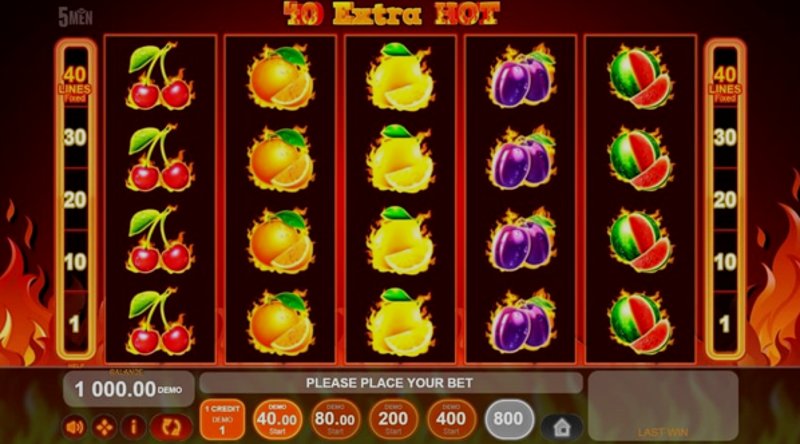 Играть 40 Extra Hot от 5 Men Gaming в казино 1Win
