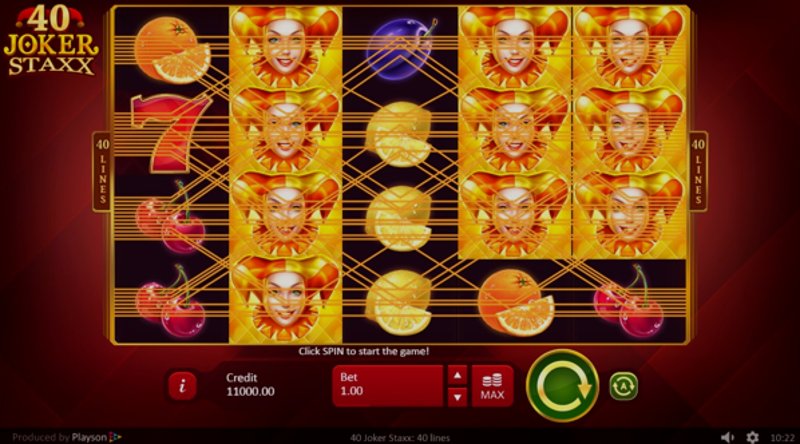 Играть 40 Joker Staxx: 40 lines от Playson в казино 1Win