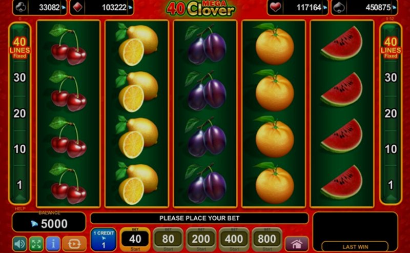 Играть 40 Mega Clover от Amusnet Interactive в казино 1Win