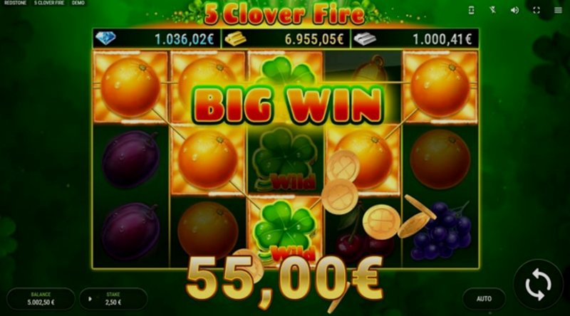 Играть 5 Clover Fire от Fazi в казино 1Win