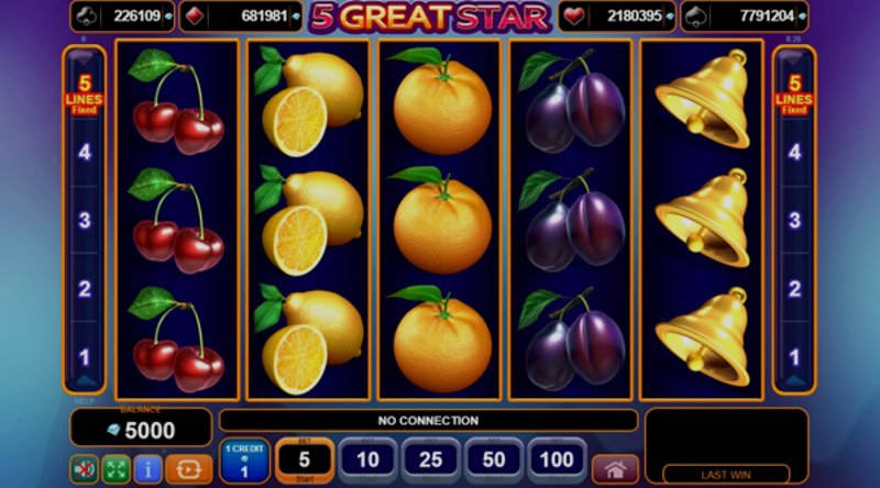 Играть 5 Great Star от Amusnet Interactive в казино 1Win