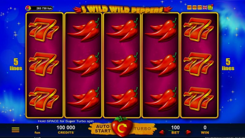 Играть 5 Wild Wild Peppers от Belatra в казино 1Win
