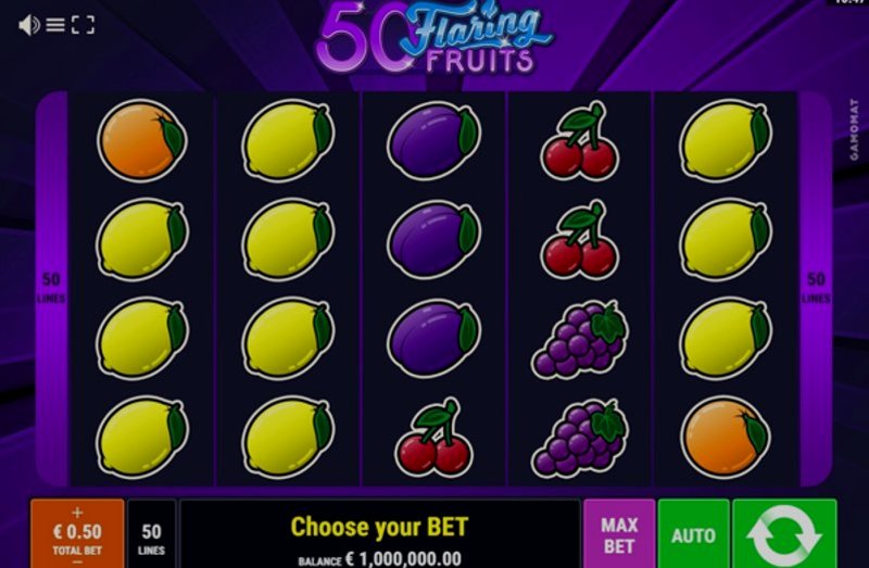 Играть 50 Flaring Fruits от Gamomat Standard в казино 1Win
