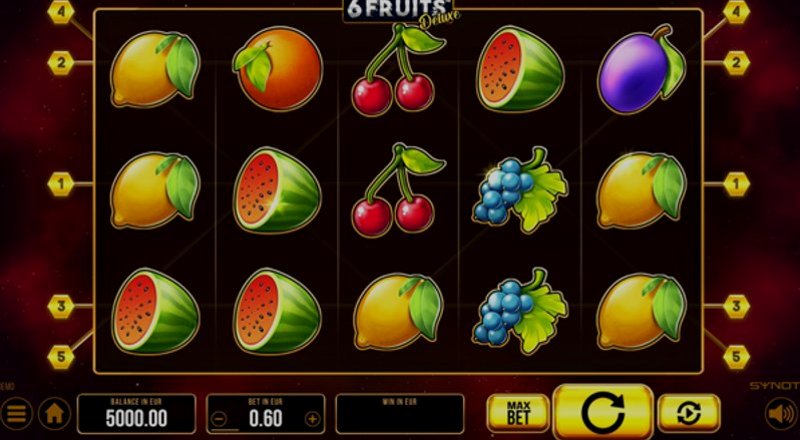 Играть 6 Fruits от Synot в казино 1Win