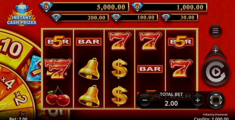 Играть 9 Blazing Diamonds от Games Global в казино 1Win