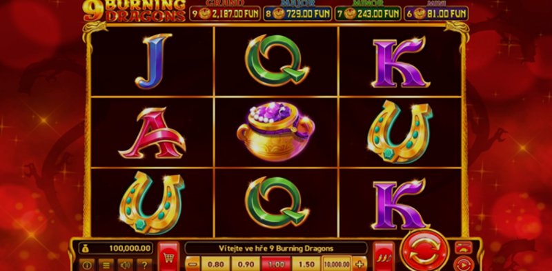 Играть 9 Burning Dragons от Wazdan в казино 1Win