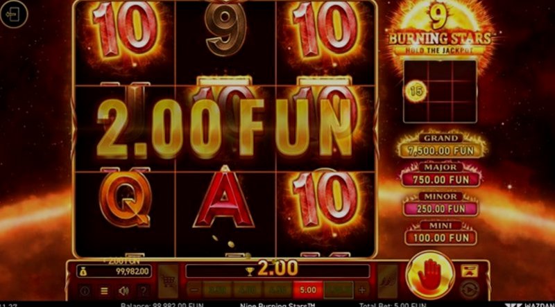 Играть 9 Burning Stars™ от Wazdan в казино 1Win