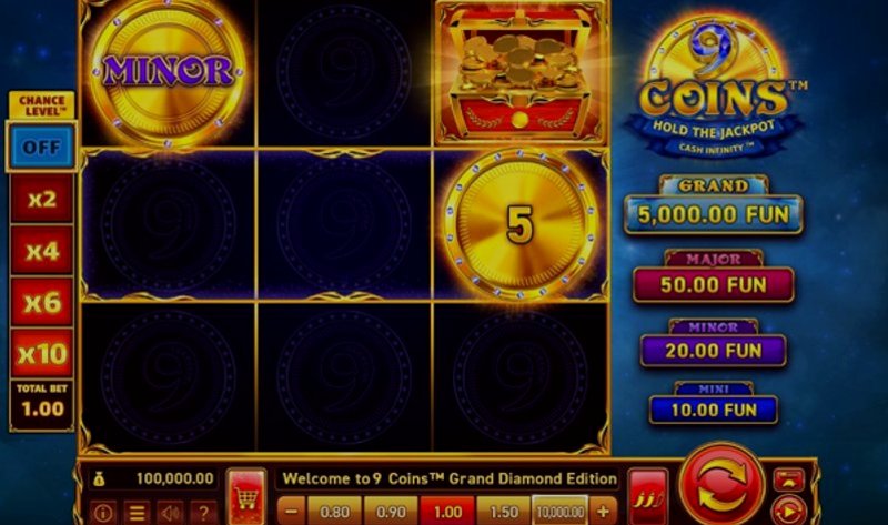 Играть 9 Coins от Wazdan в казино 1Win