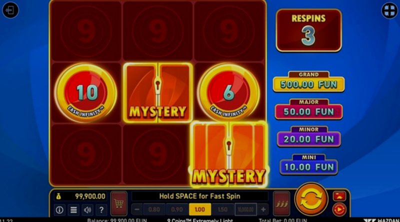Играть 9 Coins™ Extremely Light от Wazdan в казино 1Win