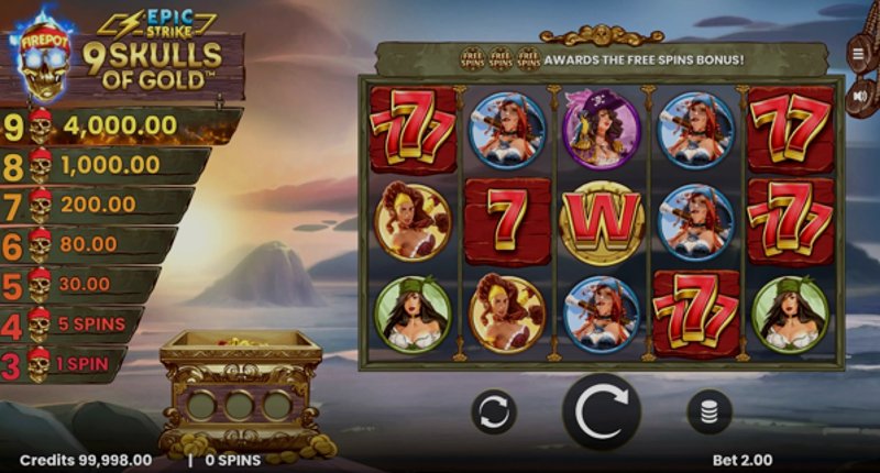 Играть 9 Skulls of Gold от Games Global в казино 1Win