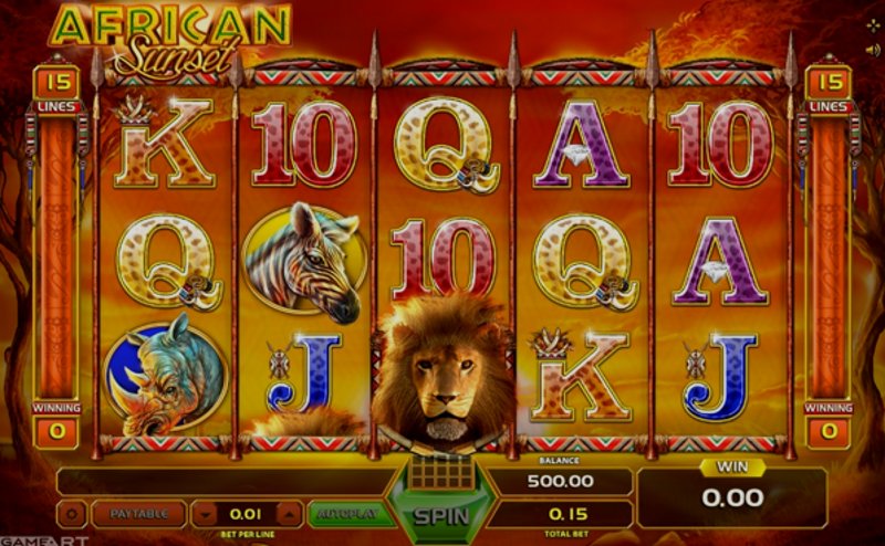Играть African Sunset от Gameart в казино 1Win