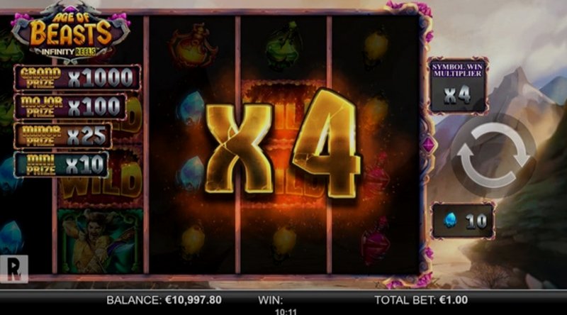 Играть Age Of Beasts Infinity Reels от Yggdrasil в казино 1Win