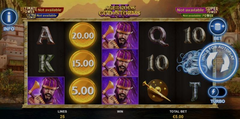 Играть Age of the Gods: God of Storms 3 от Playtech в казино 1Win