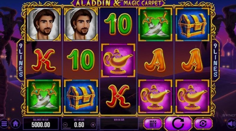 Играть Aladdin and The Magic Carpet от Synot в казино 1Win