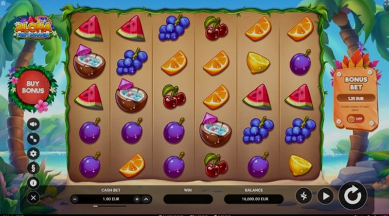 Играть Aloha: Fruit Bonanza от Truelab в казино 1Win