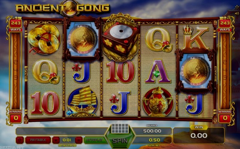 Играть Ancient Gong от Gameart в казино 1Win