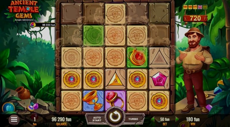 Играть Ancient Temple Gems от Belatra в казино 1Win