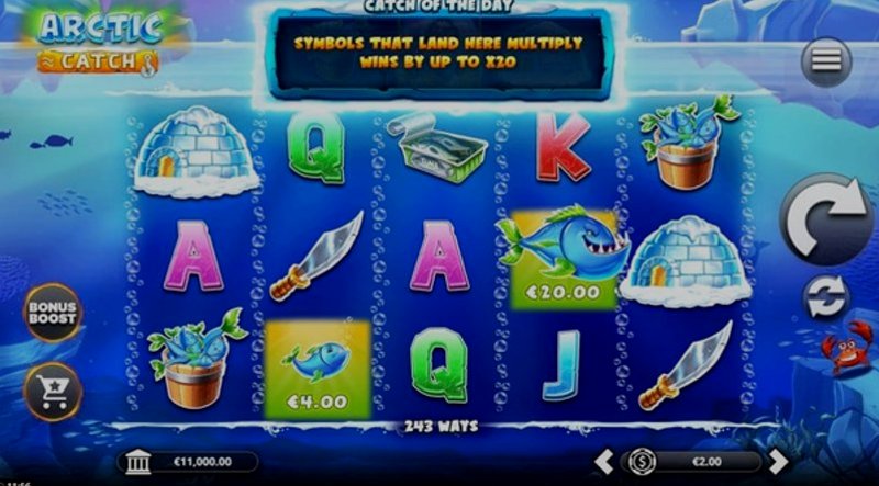 Играть Arctic Catch от Yggdrasil в казино 1Win