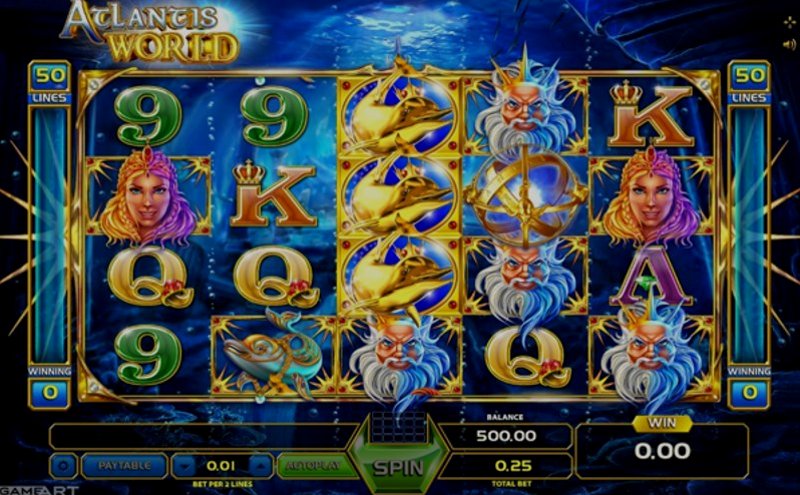 Играть Atlantis World от Gameart в казино 1Win