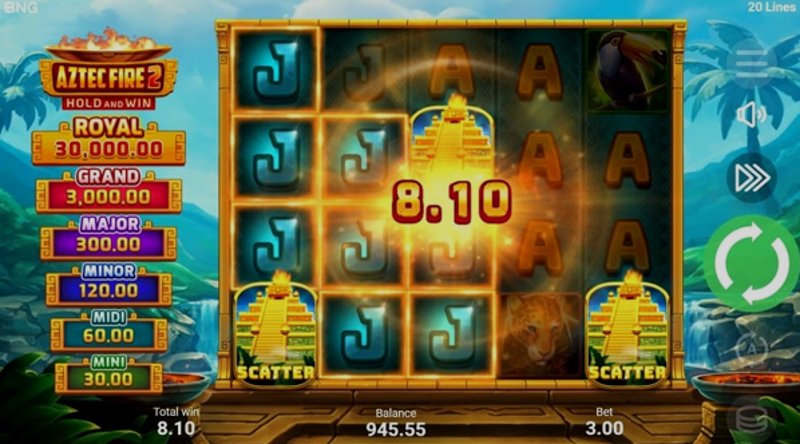 Играть Aztec Fire от Booongo в казино 1Win