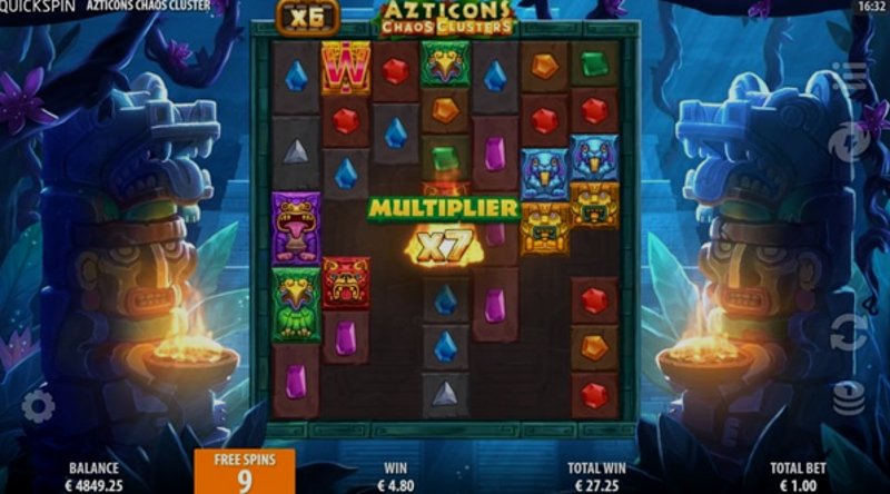 Играть Azticons Chaos Clusters от Quickspin в казино 1Win