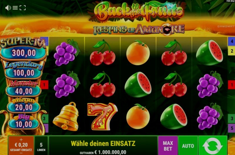 Играть Back to the fruits от Gamomat в казино 1Win