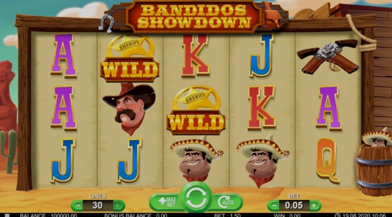 Играть Bandidos Showdown от 7mojos Slots в казино 1Win