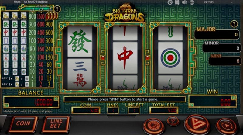 Играть Big Three Dragons от Simpleplay в казино 1Win