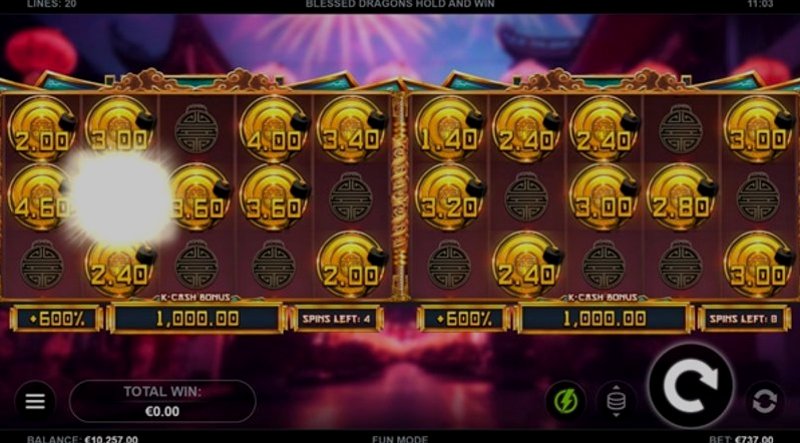 Играть Blessed Dragons Hold and Win от Kalamba в казино 1Win