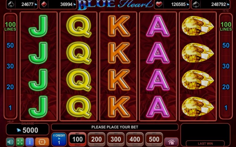 Играть Blue Heart от Amusnet Interactive в казино 1Win