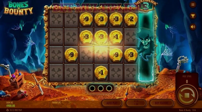 Играть Bones & Bounty от Thunderkick в казино 1Win