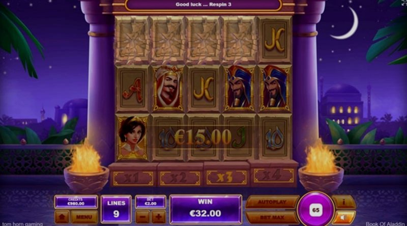 Играть Book of Aladdin от Tomhorngaming в казино 1Win