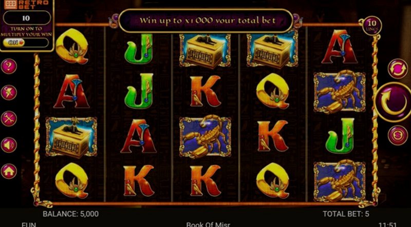Играть Book Of Misr от Retrogames в казино 1Win