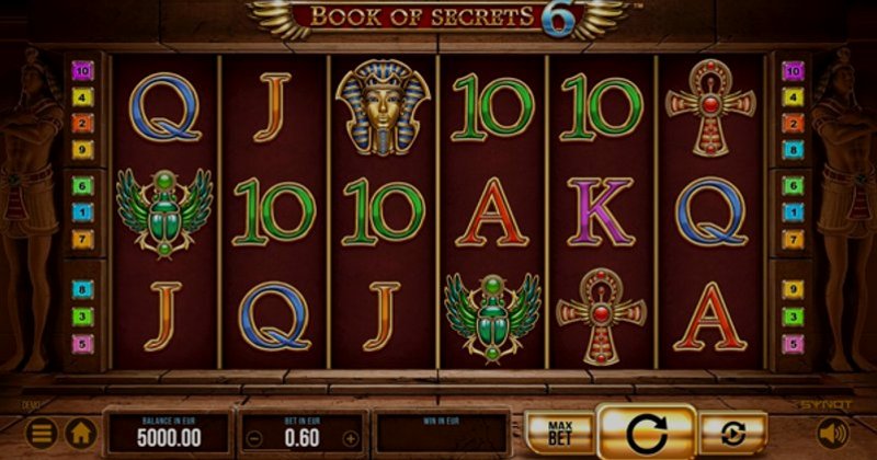 Играть Book of Secrets 6 от Synot в казино 1Win