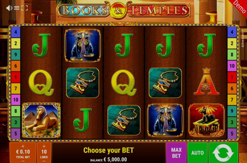Играть Books & Temples от Gamomat в казино 1Win